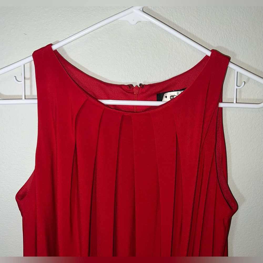ABS Collection Elegant Red Sleeveless Zip Up Dress! Size Small. - Picture 2 of 12